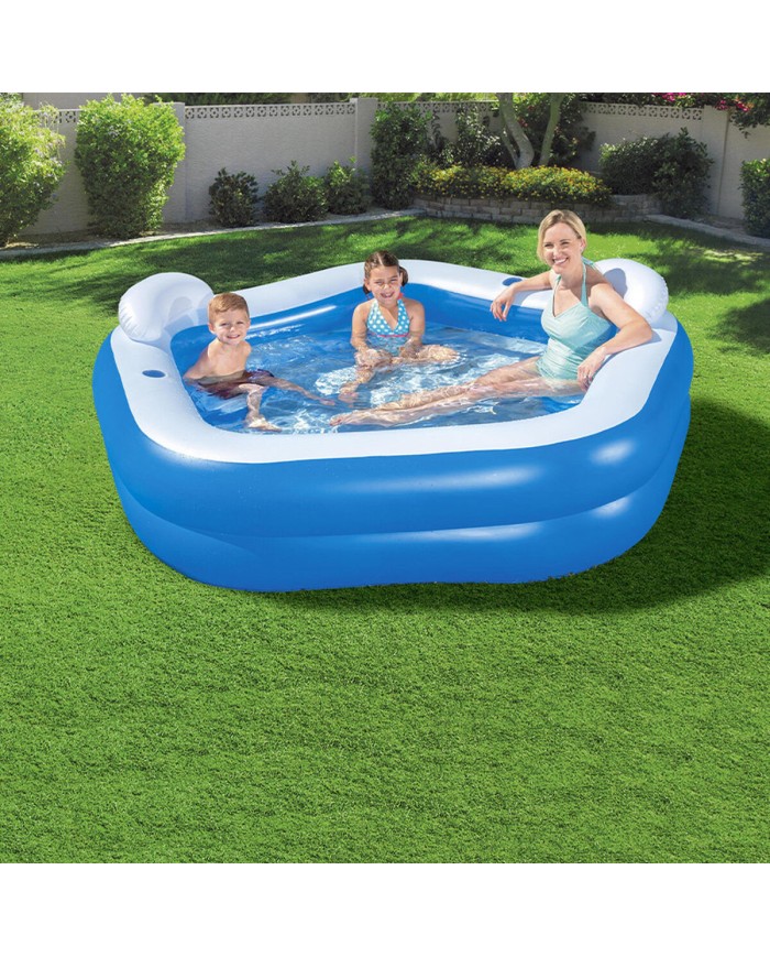 Bestway Piscina Gonfiabile 2 Camere Family 213x206x69 cm +6 Anni Giardino 54153 Bestway Piscina Gonfiabile 2 Camere Family 213x206x69 cm +6 Anni Giardino 54153