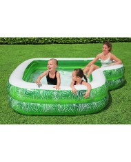 Bestway Piscina Gonfiabile 2 Camere Tropical 231x231x51 cm +6 Anni Giardino 54336