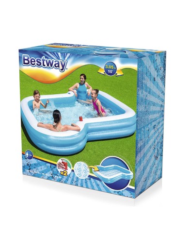 Bestway Piscina Gonfiabile 2 Camere Family 305x274x46 cm +3 Anni Giardino 54321