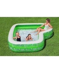 Bestway Piscina Gonfiabile 2 Camere Tropical 231x231x51 cm +6 Anni Giardino 54336