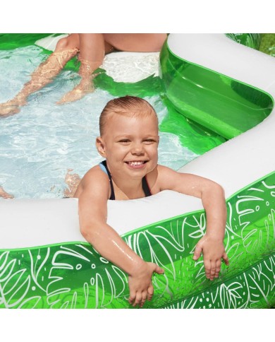 Bestway Piscina Gonfiabile 2 Camere Tropical 231x231x51 cm +6 Anni Giardino 54336 Bestway Piscina Gonfiabile 2 Camere Tropical 231x231x51 cm +6 Anni Giardino 54336