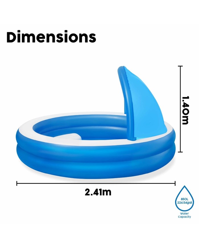 Bestway Piscina Gonfiabile 2 Camere Parasole 241x241x140 cm +6 Anni Giardino 54337