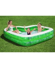 Bestway Piscina Gonfiabile 2 Camere Tropical 231x231x51 cm +6 Anni Giardino 54336