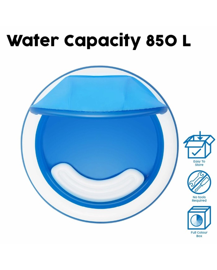 Bestway Piscina Gonfiabile 2 Camere Parasole 241x241x140 cm +6 Anni Giardino 54337