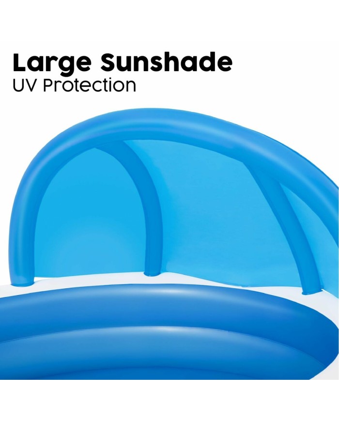 Bestway Piscina Gonfiabile 2 Camere Parasole 241x241x140 cm +6 Anni Giardino 54337