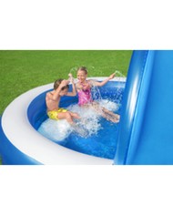 Bestway Piscina Gonfiabile 2 Camere Parasole 241x241x140 cm +6 Anni Giardino 54337