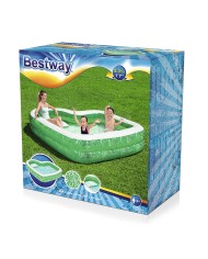 Bestway Piscina Gonfiabile 2 Camere Tropical 231x231x51 cm +6 Anni Giardino 54336