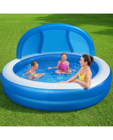 Bestway Piscina Gonfiabile 2 Camere Parasole 241x241x140 cm +6 Anni Giardino 54337 Bestway Piscina Gonfiabile 2 Camere Parasole 241x241x140 cm +6 Anni Giardino 54337