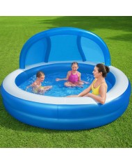 Bestway Piscina Gonfiabile 2 Camere Parasole 241x241x140 cm +6 Anni Giardino 54337
