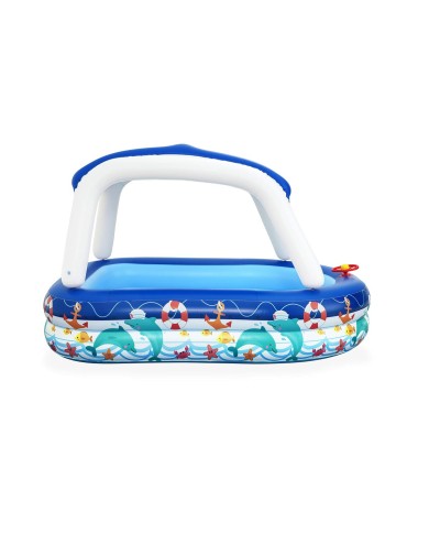 Bestway Piscina Gonfiabile Bambini Tetto Rimovibile Barca con Volante 213x155x132 cm +3 Anni Giardino 54370 Bestway Piscina Gonfiabile Bambini Tetto Rimovibile Barca con Volante 213x155x132 cm +3 Anni Giardino 54370