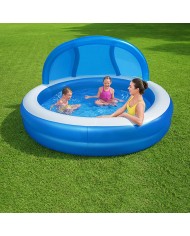 Bestway Piscina Gonfiabile 2 Camere Parasole 241x241x140 cm +6 Anni Giardino 54337