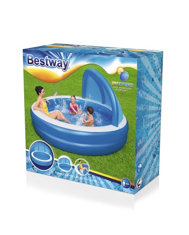 Bestway Piscina Gonfiabile 2 Camere Parasole 241x241x140 cm +6 Anni Giardino 54337 Bestway Piscina Gonfiabile 2 Camere Parasole 241x241x140 cm +6 Anni Giardino 54337