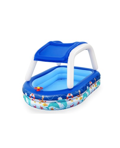 Bestway Piscina Gonfiabile Bambini Tetto Rimovibile Barca con Volante 213x155x132 cm +3 Anni Giardino 54370 Bestway Piscina Gonfiabile Bambini Tetto Rimovibile Barca con Volante 213x155x132 cm +3 Anni Giardino 54370
