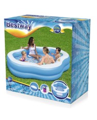 Bestway Piscina Gonfiabile Familiare 270x198x51 cm +6 Anni Giardino 54409 Bestway Piscina Gonfiabile Familiare 270x198x51 cm +6 Anni Giardino 54409