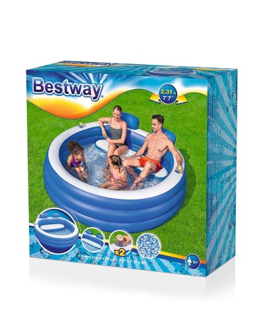 Bestway Piscina Gonfiabile Familiare 231x219x79 +6 Anni Giardino 54422 Bestway Piscina Gonfiabile Familiare 231x219x79 +6 Anni Giardino 54422