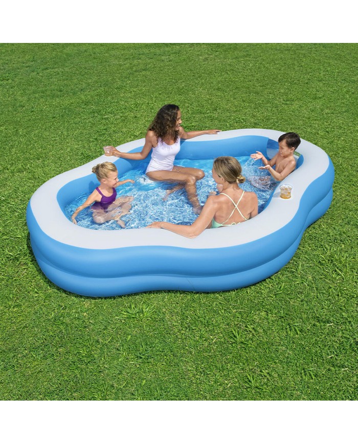 Bestway Piscina Gonfiabile Familiare 270x198x51 cm +6 Anni Giardino 54409 Bestway Piscina Gonfiabile Familiare 270x198x51 cm +6 Anni Giardino 54409