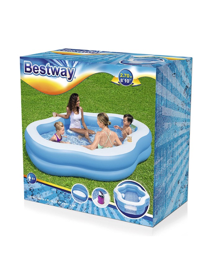 Bestway Piscina Gonfiabile Familiare 270x198x51 cm +6 Anni Giardino 54409 Bestway Piscina Gonfiabile Familiare 270x198x51 cm +6 Anni Giardino 54409