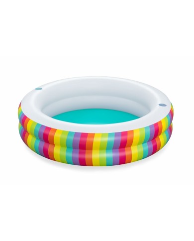 Bestway Piscina per Bambini 2 Anelli Arcobaleno 206x206x51 cm +6 Anni Giardino 54443
