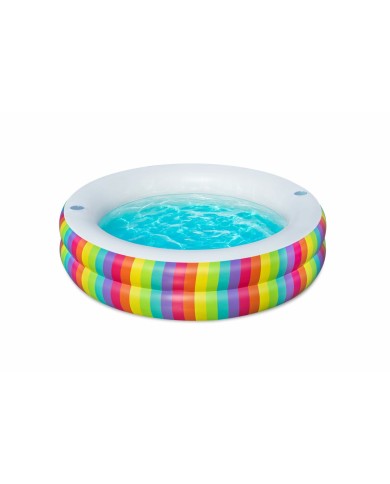 Bestway Piscina per Bambini 2 Anelli Arcobaleno 206x206x51 cm +6 Anni Giardino 54443
