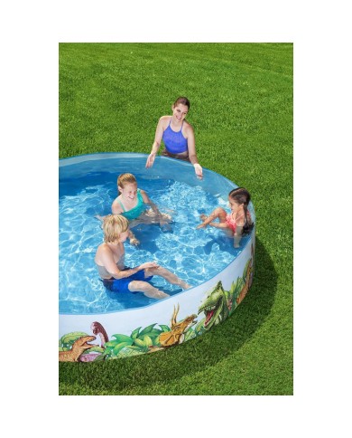 Bestway Piscina Rigida Infantile PVC Dinosauri 244x46 cm +3 Anni Giardino 55001