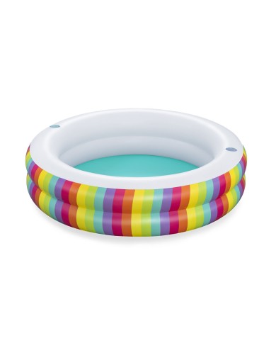 Bestway Piscina per Bambini 2 Anelli Arcobaleno 206x206x51 cm +6 Anni Giardino 54443