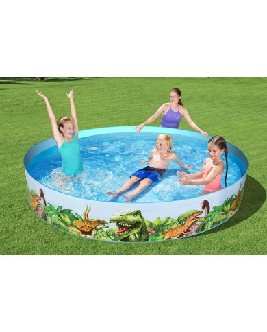 Bestway Piscina Rigida Infantile PVC Dinosauri 244x46 cm +3 Anni Giardino 55001