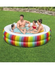 Bestway Piscina per Bambini 2 Anelli Arcobaleno 206x206x51 cm +6 Anni Giardino 54443 Bestway Piscina per Bambini 2 Anelli Arcobaleno 206x206x51 cm +6 Anni Giardino 54443