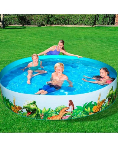 Bestway Piscina Rigida Infantile PVC Dinosauri 244x46 cm +3 Anni Giardino 55001