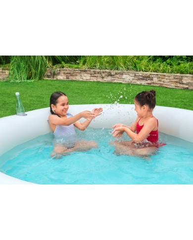 Bestway Piscina per Bambini 2 Anelli Arcobaleno 206x206x51 cm +6 Anni Giardino 54443