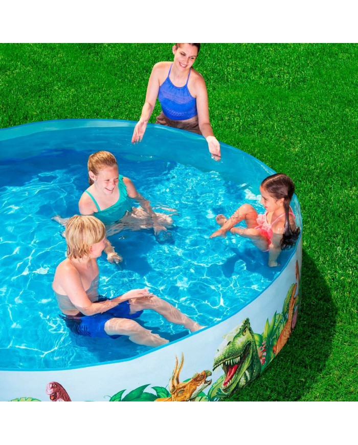 Bestway Piscina Rigida Infantile PVC Dinosauri 244x46 cm +3 Anni Giardino 55001 Bestway Piscina Rigida Infantile PVC Dinosauri 244x46 cm +3 Anni Giardino 55001