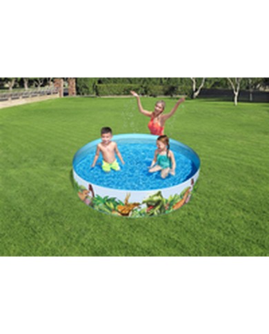Bestway Piscina Rigida per Bambini PVC Dinosauri 183x38 cm +2 Anni Giardino 55022