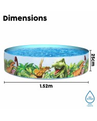 Bestway Piscina Rigida per Bambini PVC Dinosauri 183x38 cm +2 Anni Giardino 55022 Bestway Piscina Rigida per Bambini PVC Dinosauri 183x38 cm +2 Anni Giardino 55022