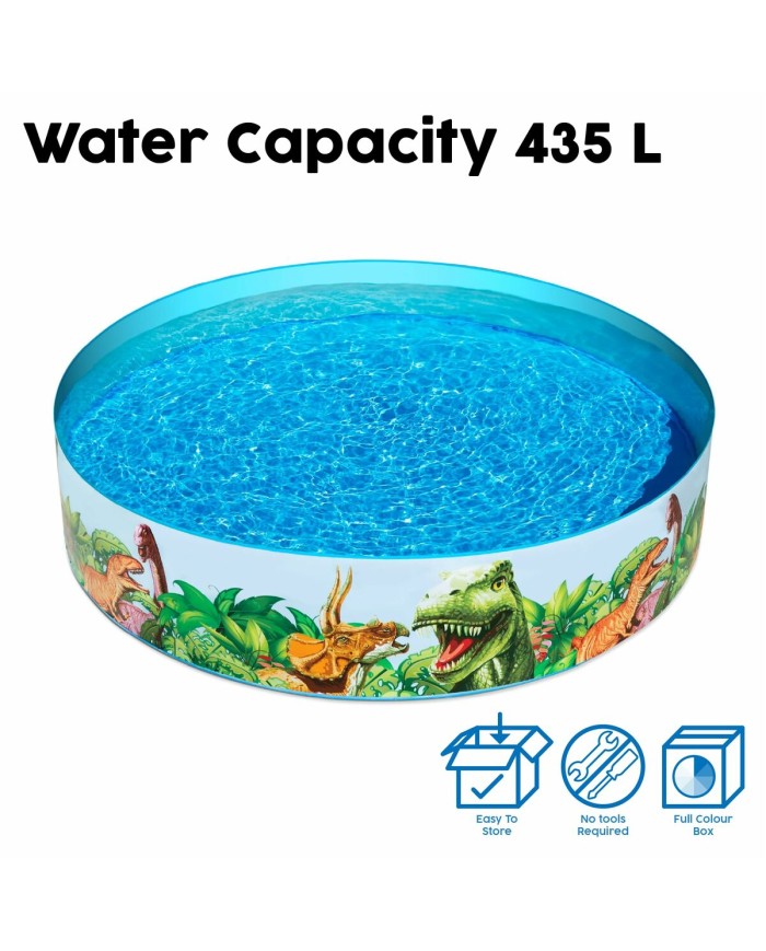Bestway Piscina Rigida per Bambini PVC Dinosauri 183x38 cm +2 Anni Giardino 55022 Bestway Piscina Rigida per Bambini PVC Dinosauri 183x38 cm +2 Anni Giardino 55022