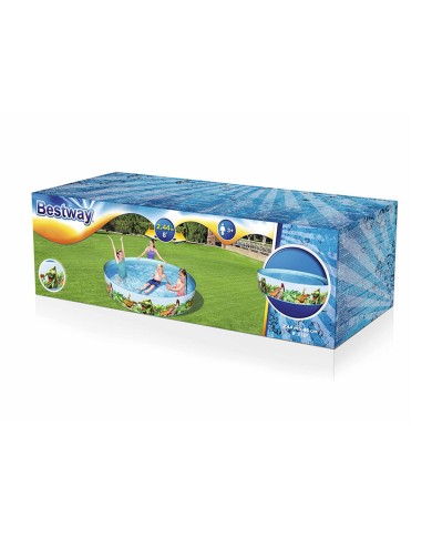 Bestway Piscina Rigida Infantile PVC Dinosauri 244x46 cm +3 Anni Giardino 55001