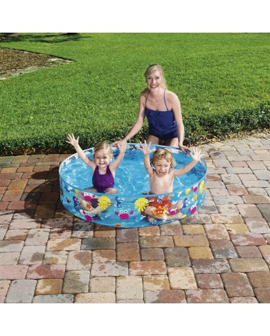 Bestway Piscina Rigida PVC per Bambini Mare 122x25 cm +2 Anni Giardino 55028