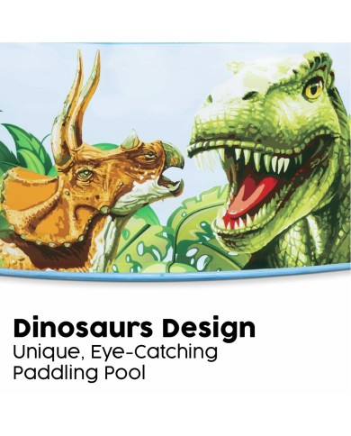 Bestway Piscina Rigida per Bambini PVC Dinosauri 183x38 cm +2 Anni Giardino 55022