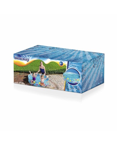 Bestway Piscina Rigida PVC per Bambini Mare 122x25 cm +2 Anni Giardino 55028