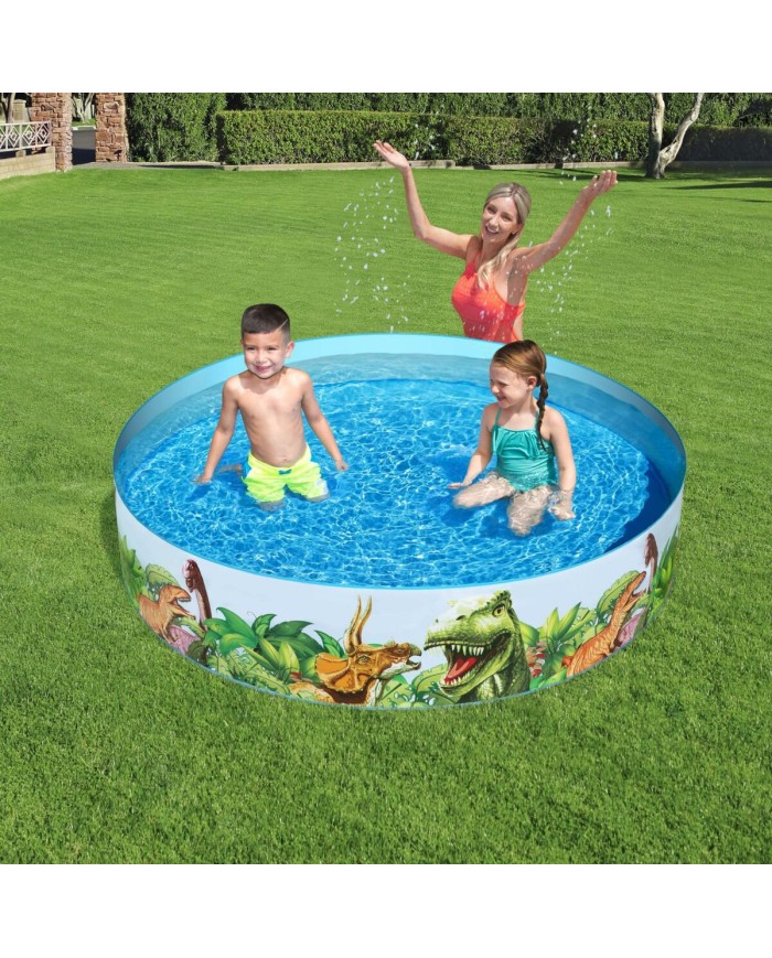 Bestway Piscina Rigida per Bambini PVC Dinosauri 183x38 cm +2 Anni Giardino 55022 Bestway Piscina Rigida per Bambini PVC Dinosauri 183x38 cm +2 Anni Giardino 55022