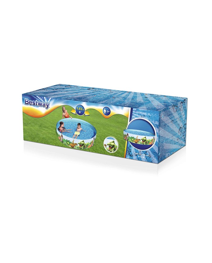 Bestway Piscina Rigida per Bambini PVC Dinosauri 183x38 cm +2 Anni Giardino 55022 Bestway Piscina Rigida per Bambini PVC Dinosauri 183x38 cm +2 Anni Giardino 55022