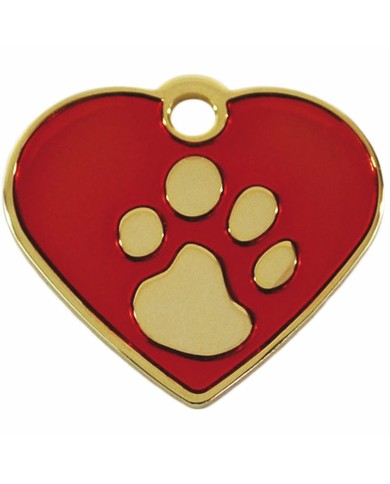 Targhetta di identificazione Imarc Heart Rosso Dorato Targhetta di identificazione Imarc Heart Rosso Dorato