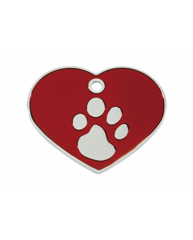 Targhetta di identificazione Imarc Heart Rosso Argentato Targhetta di identificazione Imarc Heart Rosso Argentato