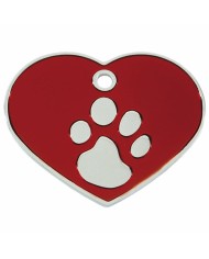 Targhetta di identificazione Imarc Heart Rosso Argentato Targhetta di identificazione Imarc Heart Rosso Argentato