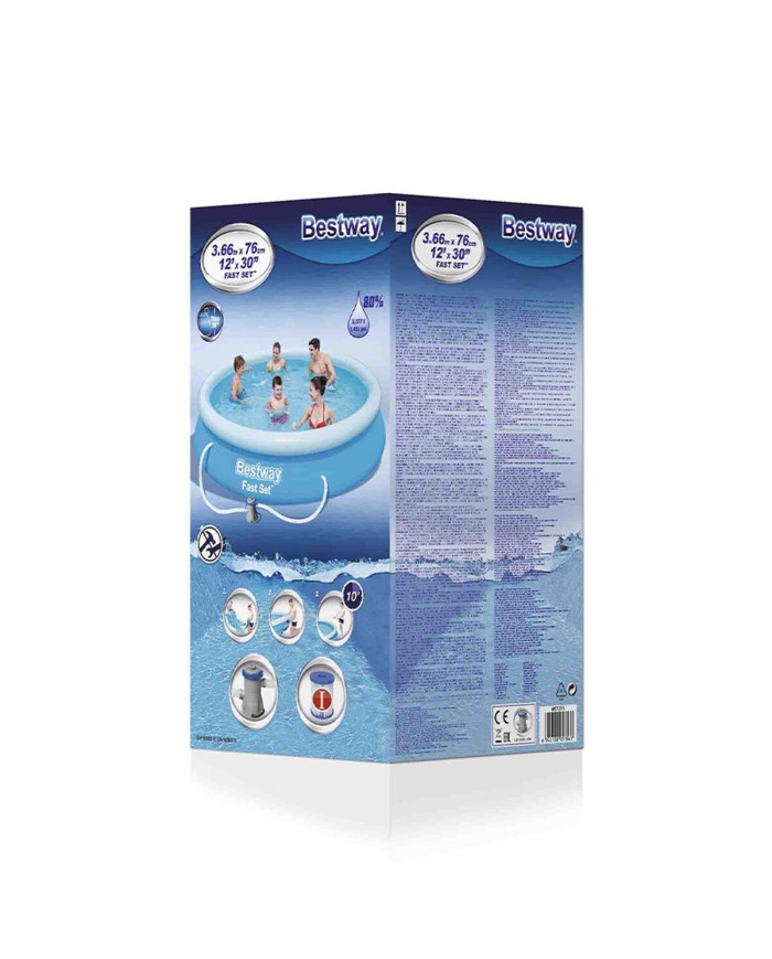 Bestway Piscina Gonfiabile Anello con Depuratore 366x76 cm Giardino 57274