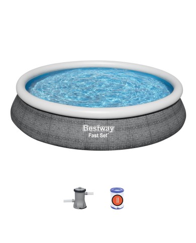 Bestway Piscina Gonfiabile Adulto Ratan con Depuratore 475x84 cm Giardino 57313 Bestway Piscina Gonfiabile Adulto Ratan con Depuratore 475x84 cm Giardino 57313