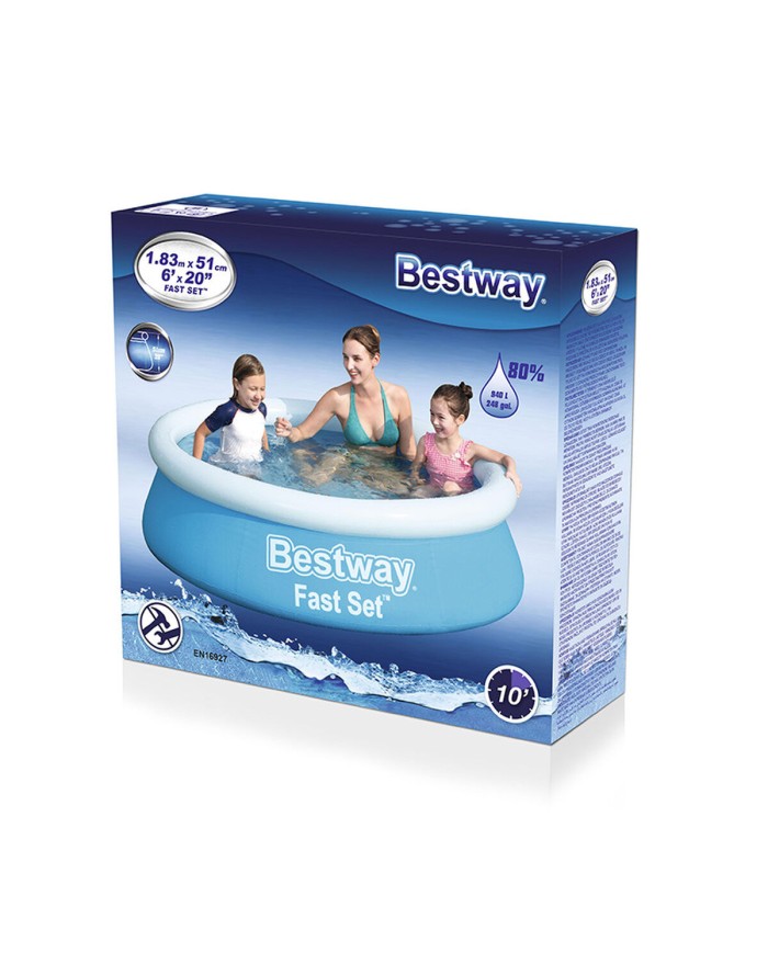 Bestway Piscina Gonfiabile Adulto Aro 183x51 cm Giardino 57392