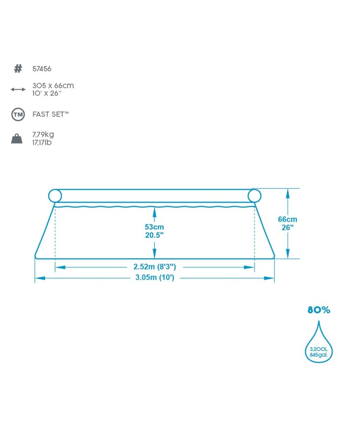 Bestway Piscina Gonfiabile Adulto Anello 305x66 cm Giardino 57456